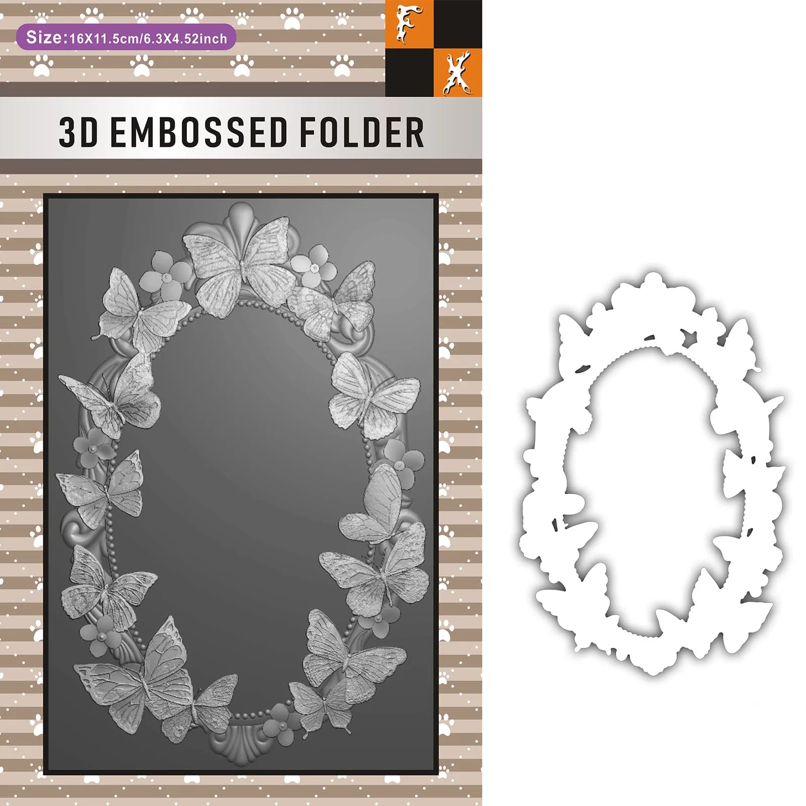 Set di Cartelle 3D Goffrate e Fustelle - Design Elemento "Anello Farfalla Sogno: Bordo Decorativo Artistico" Perfetto per il Fai da Te