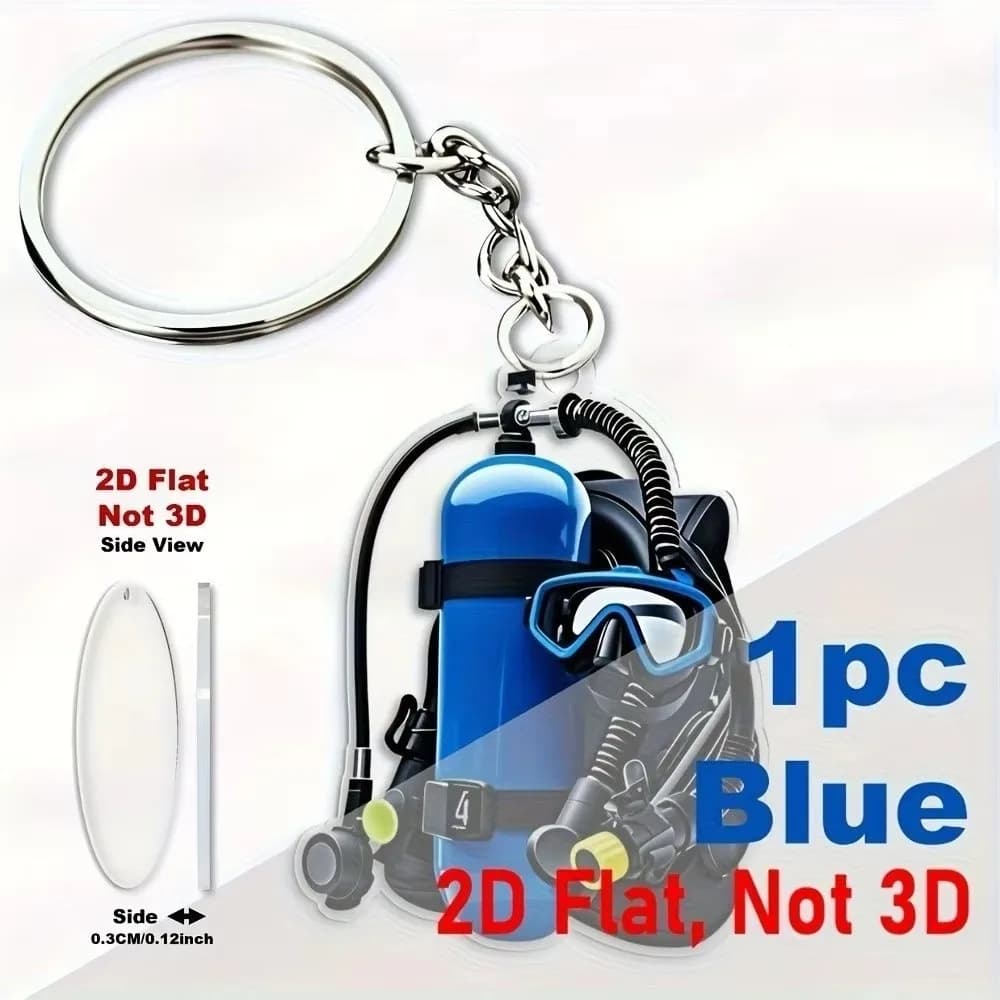 New Acrylic Simulation Diving Equipment Keychain Creative Fun Personalized Backpack Decoration Jewelry Gift Car Keychain
