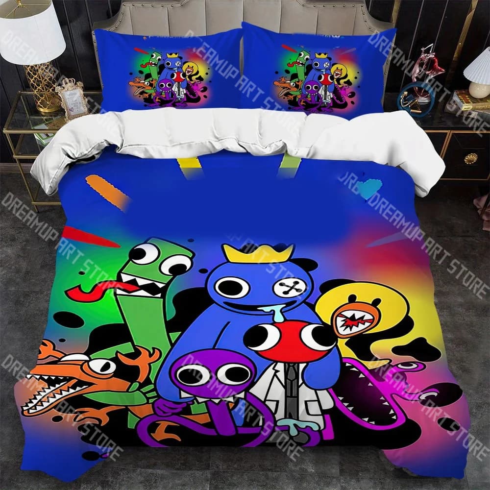 Fashion Game Rainbow Bedding Set Single Twin Full Queen King Size Friends Bed Set Kids Bedroom Duvetcover Sets Bed Sheet Set