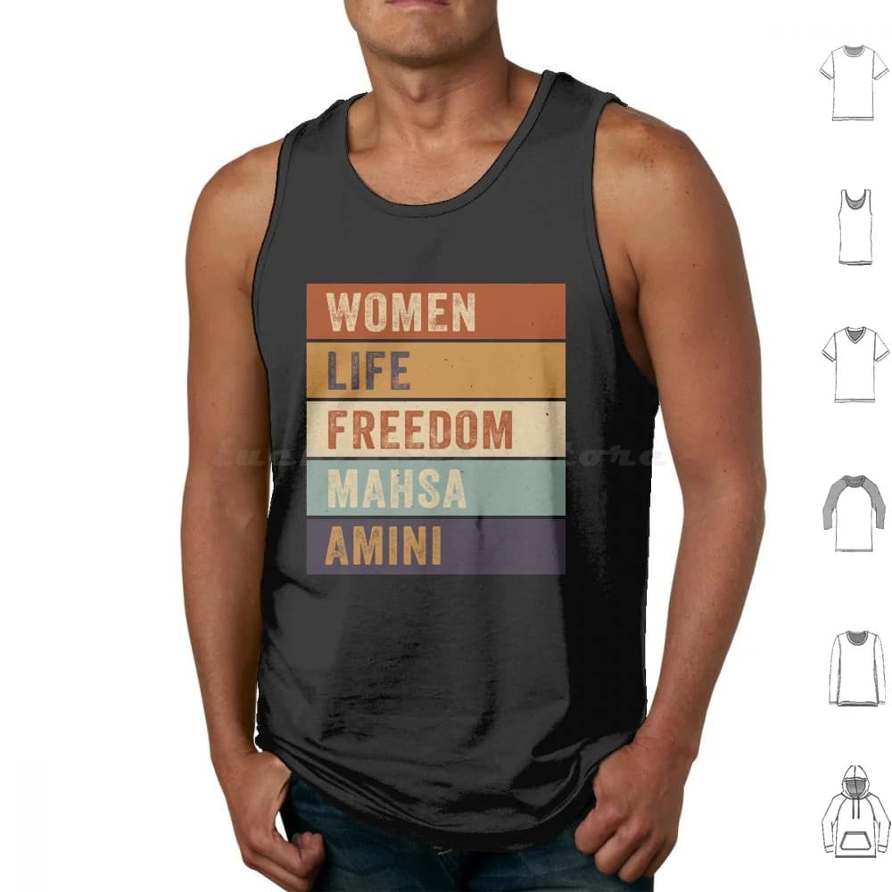 Canotte da donna Life-Mahsaamini Canotte senza maniche Mahsa Amini Iran Mahsa Amini Femminismo Mahsa Amini Mahsaamini Mahsa Amini Mahsa