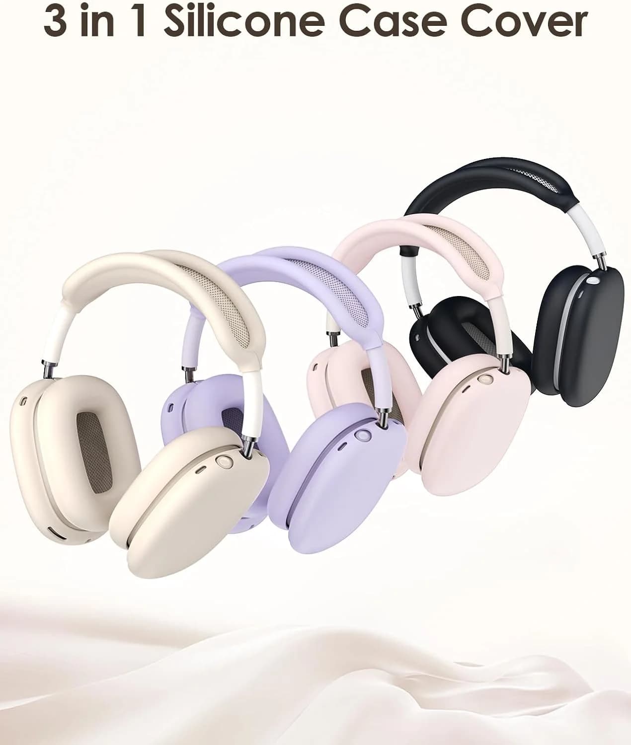 For AirPods Max 3 in 1 - Baby-Skin Soft and 360 ° AirPods Max 3 in 1 - Baby-Skin Soft and 360 ° Protection for ear pads / hair slate, earphone cover accessories