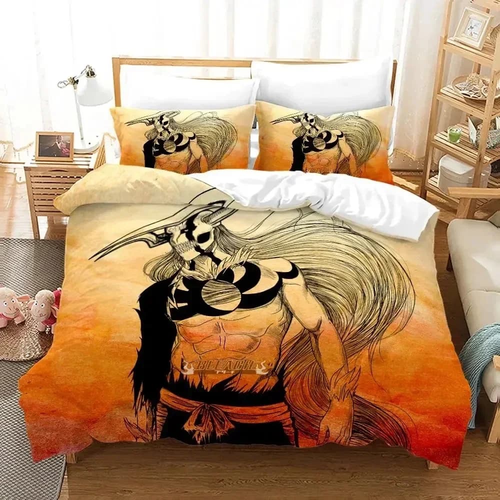 Top Anime Bleach Kurosaki Ichigo Set di biancheria da letto Ragazzi Ragazze Twin Queen Size Copripiumino Federa per ragazzi Tessili per la casa per adulti