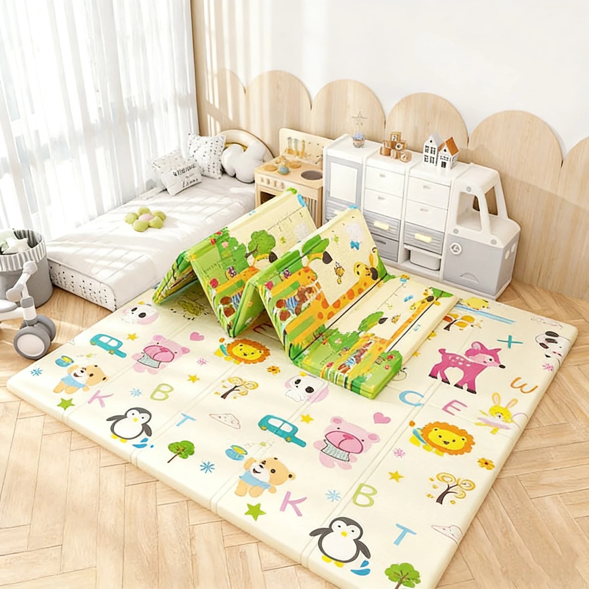 Foldable Non-Toxic Baby Play Mat Educational Children's Carpet in The Nursery Climbing Pad Kids Rug Activitys Games Toys 180*100