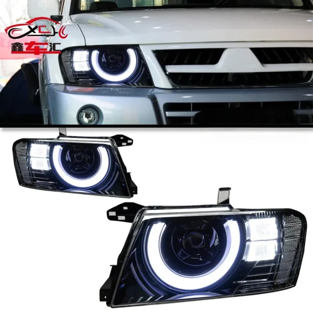 Adatto per il retrofit del gruppo fari Mitsubishi Pajero V73 dal 2004 al 2011 con lente proiettore a LED e luci diurne V77.
