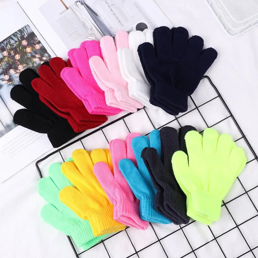 1 Pair Glove Children Magic Glove Girl Boy Kid Stretchy Knitted Winter Warm Full Finger Gloves Children's Figure Skating Gloves