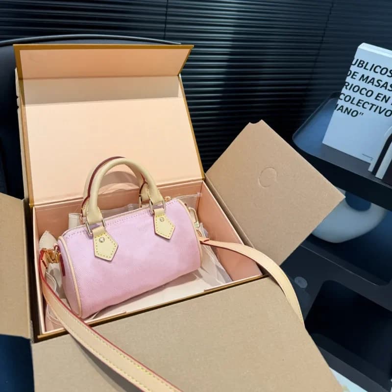 Borsa di Design di Alta Gamma per Donne, Mini Borsa a Tracolla in Denim, Pochette in Pelle di Lusso, Borsetta Classica in Jeans