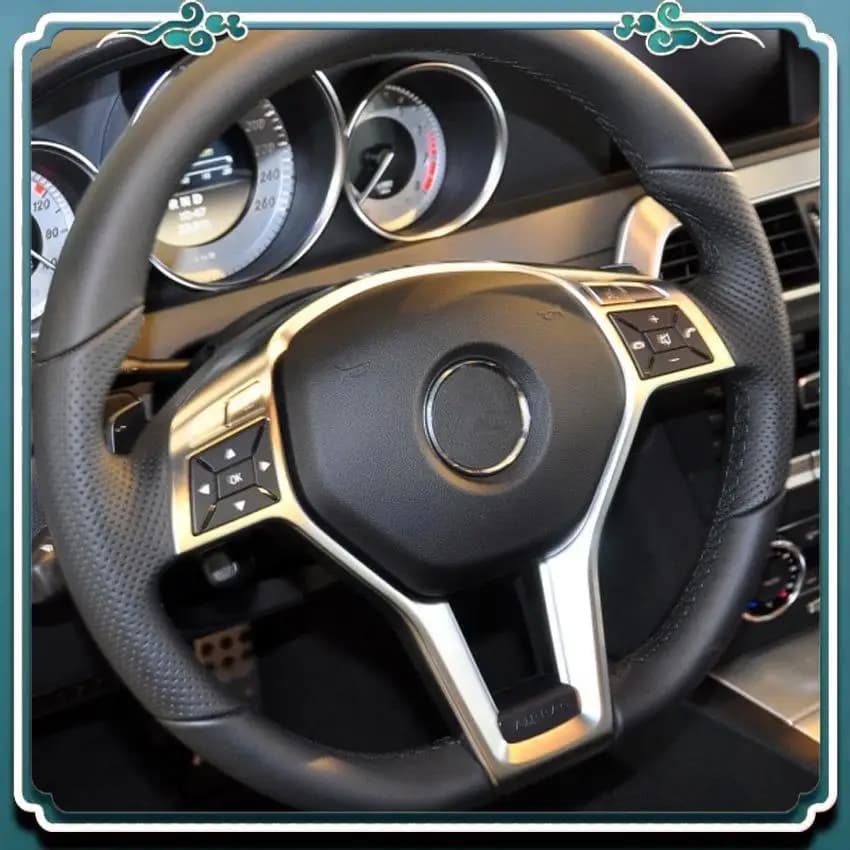 ABTU-Coperchio del rivestimento del telaio del volante dell'auto per Mercedes Benz AG GLA CLA CLS Classe W176 W204 W212 X156 C117 Argento