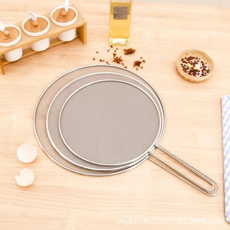 Cuisine Small Tool Anti Sprays Covering Oil Butterfly Covering Cooking Stainless Steel Plate Anti Oil Wrap Covering Type Dividing Protection