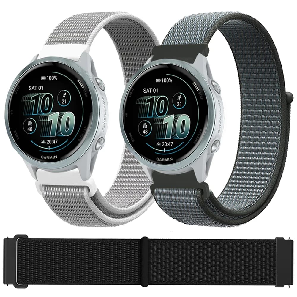 22 20mm cinturino in nylon loop per Garmin Forerunner 570 47mm 42mm 265 255 165 cinturini di ricambio musicali braccialetto Venu 3 Sq 2 Plus