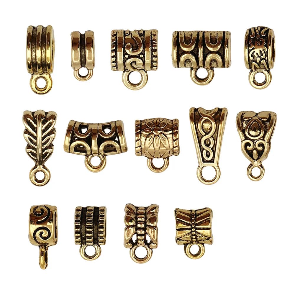 "Three-way connectors in gold and ancient silver from 100 pieces for creating DIY jewellery, pendant clasps, necklaces and handmade bracelets