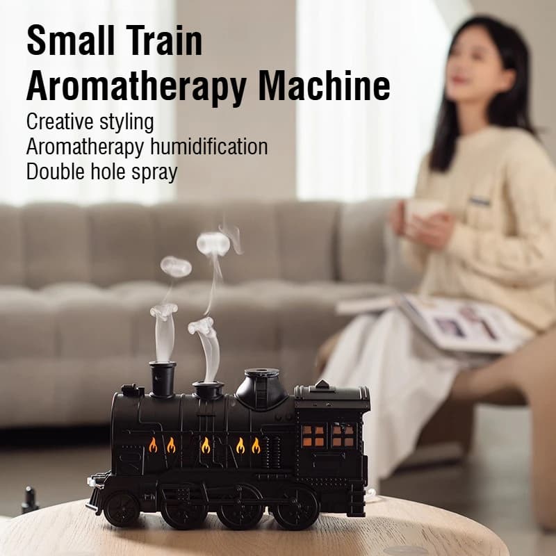 Retro Style Desktop Aromatherapy Machine Smoke Ring Small Train Design Air Humidifier Dual Spray Heavy Fog Fragrance Gift
