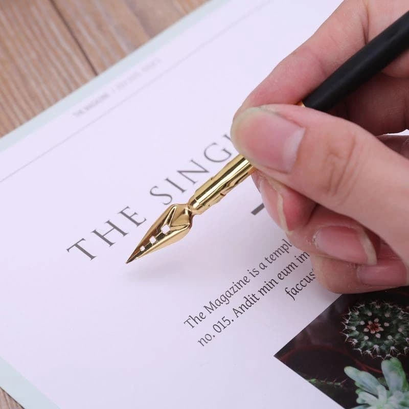 Calligraphy Drawing Dip Ink Nib Pen Set Signature Writing Antique Elegant Gifts best sale
