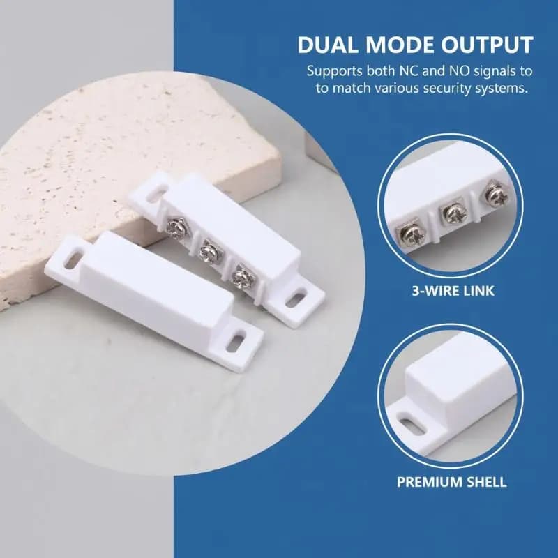 Magnetic Door Window Alarm Sensor NO NC Contact High Sensitivity for Home Safety Perimeter Monitoring Kit