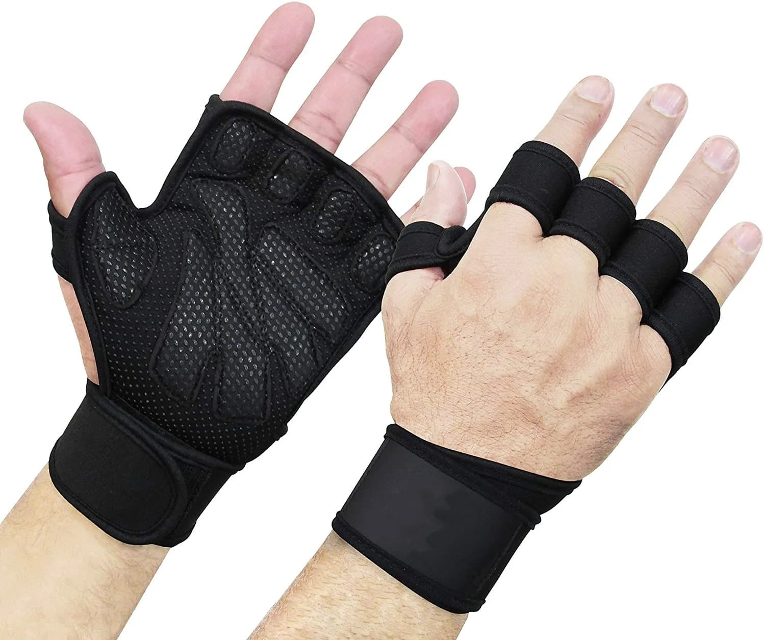 Gym Fitness Shoe Resistant Exercise Gloves Men Fitness Sports Body Building Gymnastics Handles Protective Gloves for Hands Palm