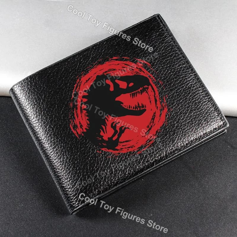 Jurassics World Series Short Wallet Hot Movies Dinosaur Park Folding Purse PU Leather Cartoon Man Card Holder Birthday Gifts
