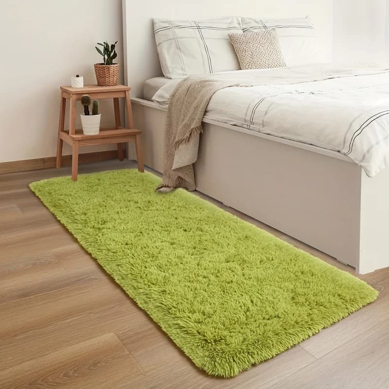 VIKAMA Tappeto in peluche tinta unita, morbido e caldo, antiscivolo, per camera da letto, ingresso, tappetino da comodino, tappetino da bagno, decorazione per interni domestici