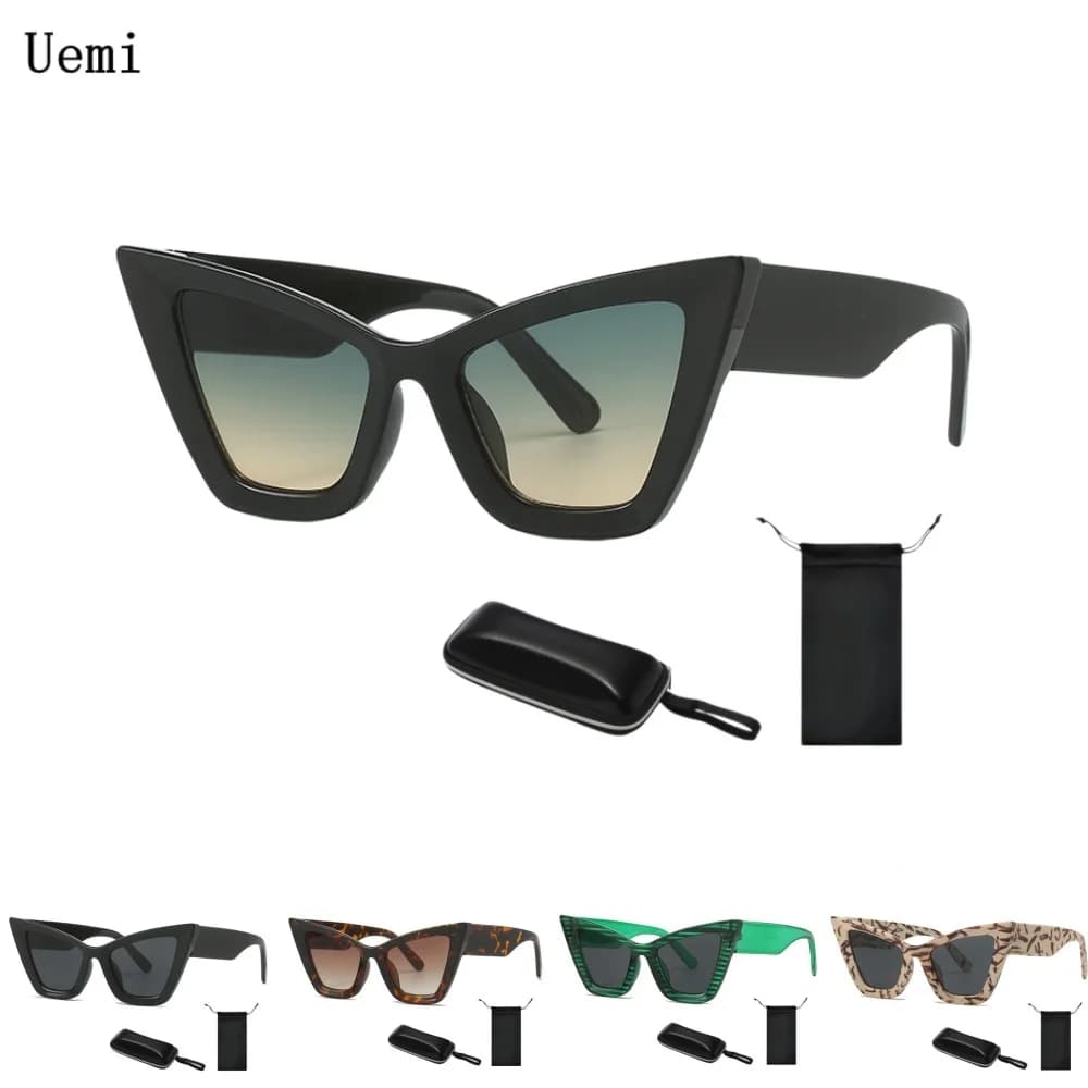 Fashion Oversized Cat Eye Sunglasses UV400 Protection Trendy Shades for Women And Men Retro Ins Style Eyewear