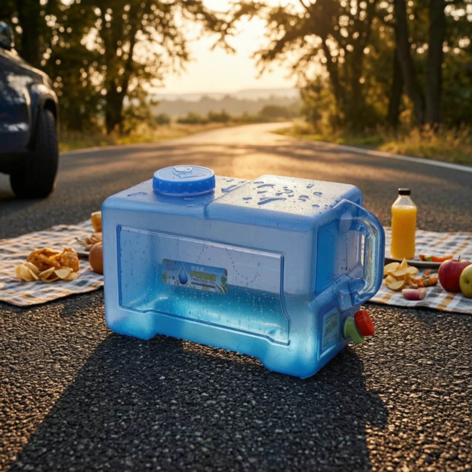 Water Container with Spigot Food-Grade Portable Water Tank with Tap Easy to Clean Heavy-Duty for Campers, Camping, Emergencies