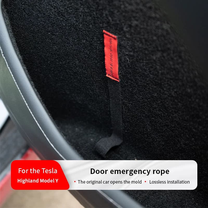 Emergency handle for car carrier Extended manual handle for release door Safety shield Emergency extractor button for Tesla Model 3 Y 2025