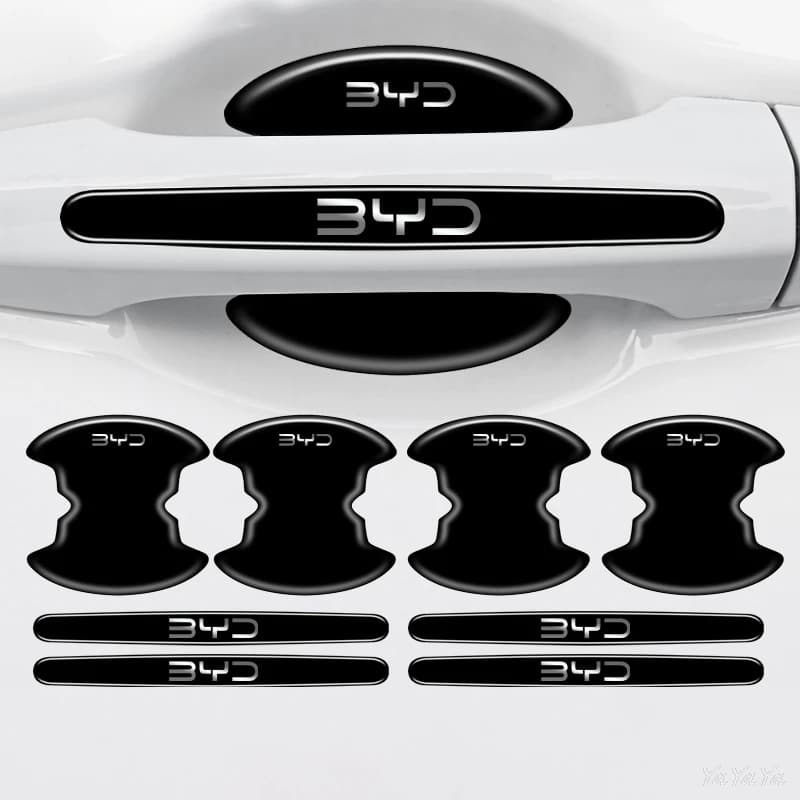 BYD Logo Car Door Handle Protector Anti-Scratch Door Bowl Sticker Auto Exterior Decoration Accessories