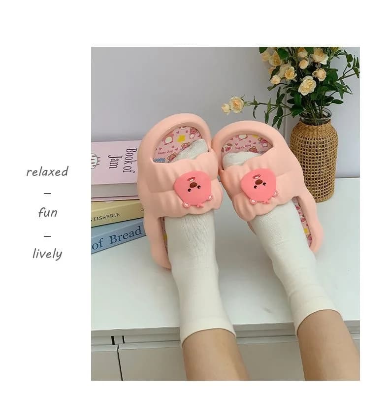 Cute beaver slippers female summer wear Internet celebrity soft bottom home non-slip deodorant indoor word cool slippers