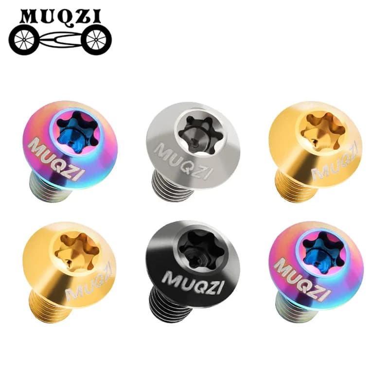 MUQZI 6 pezzi rotore freno a disco bulloni in titanio bici M5 x 10mm Ultralight T25 vite rotore Torx