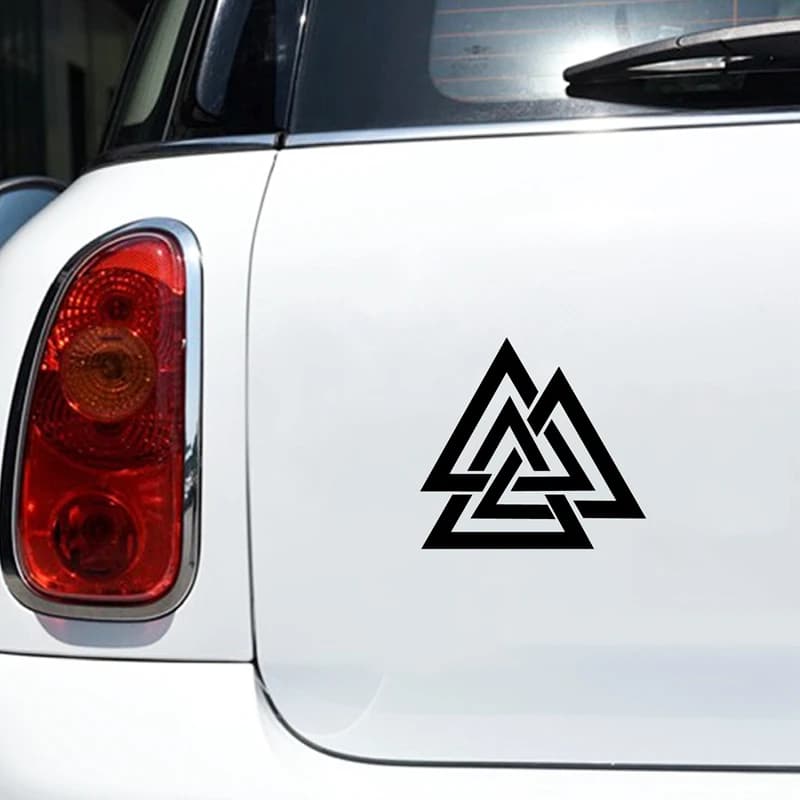 Waterproof UV Self Adhesive Valknut Symbol Vinyl Decal 1PC Car Motorcycle Bike Helmet Laptop Norse Viking Decor Sticker
