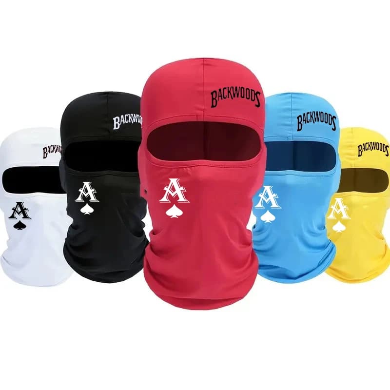 1PC letter printed headband for men's outdoor cycling windproof face mask, trendy all season universal face mask
