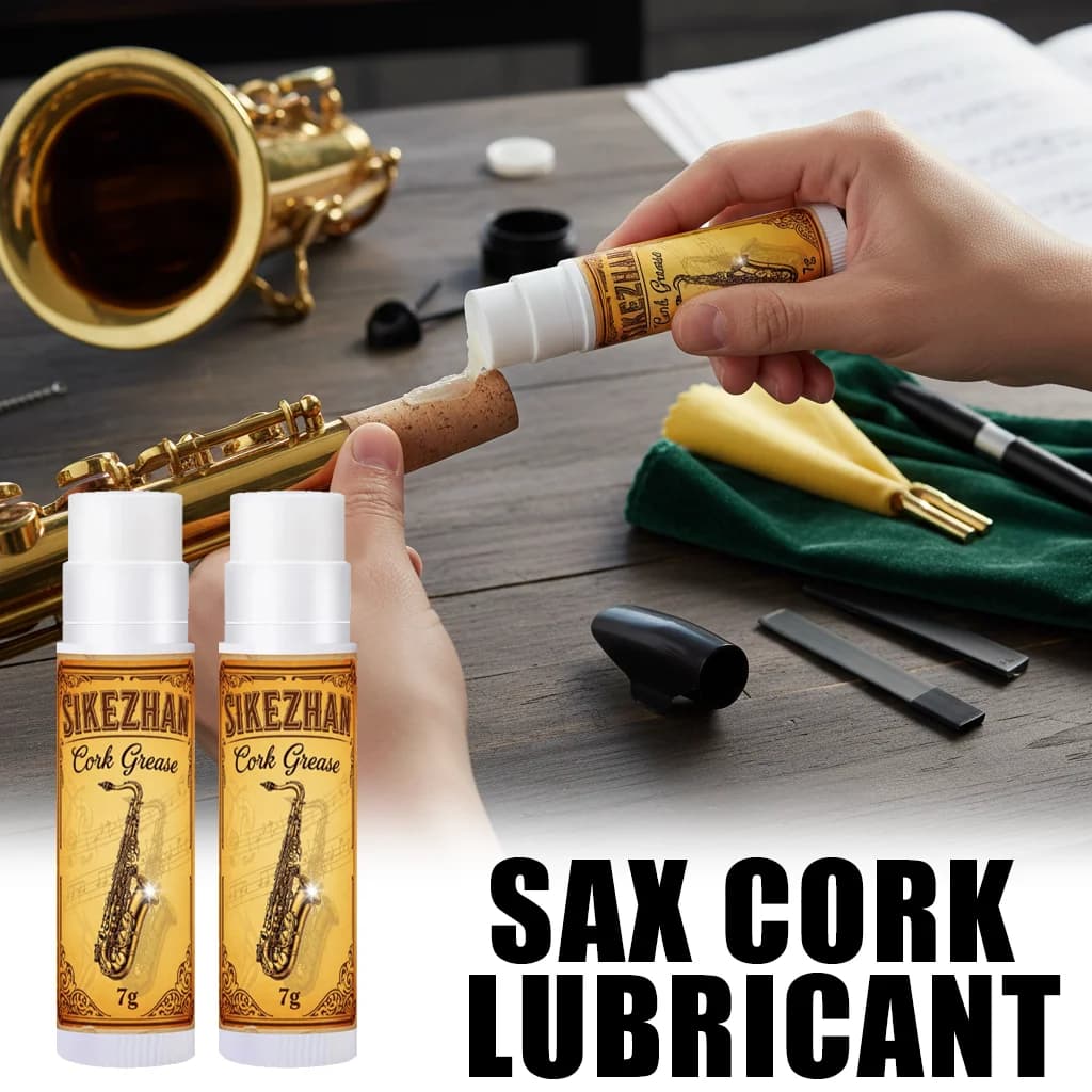 Universal Cork Grease 7g, Woodwind Instrument Lubricant, for Saxophone Clarinet Oboe Flute, Smooth Fit, Seal Care, Low Odor