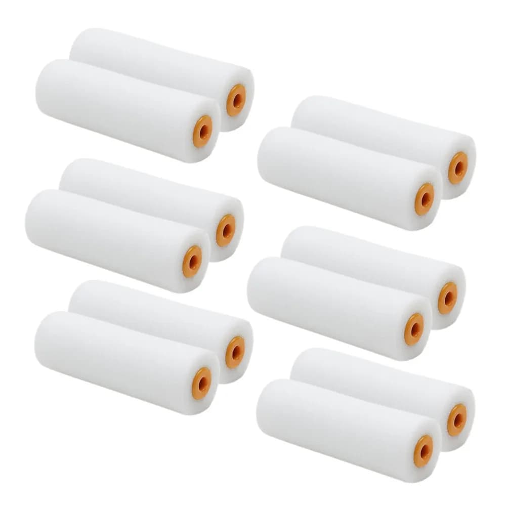 Set of 12 Mini High Density Sponge Paint Rollers for Walls, Ceilings, Doors and Furniture, Washing Machines