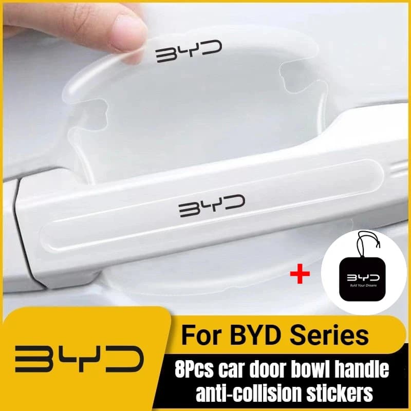 8 pezzi adesivi anticollisione maniglia ciotola portiera auto per BYD Atto 3 EV Yuan Plus Song Plus Dmi Dolphin Seal Tang Han Qin F3 E6 Act