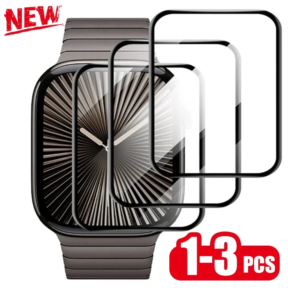Pellicola protettiva in vetro per schermo per Apple Watch 11 10 46mm 42mm Ultra 49mm Pellicola morbida a copertura totale iWatch 9 8 7 6 5 45mm 41mm 44mm 40mm