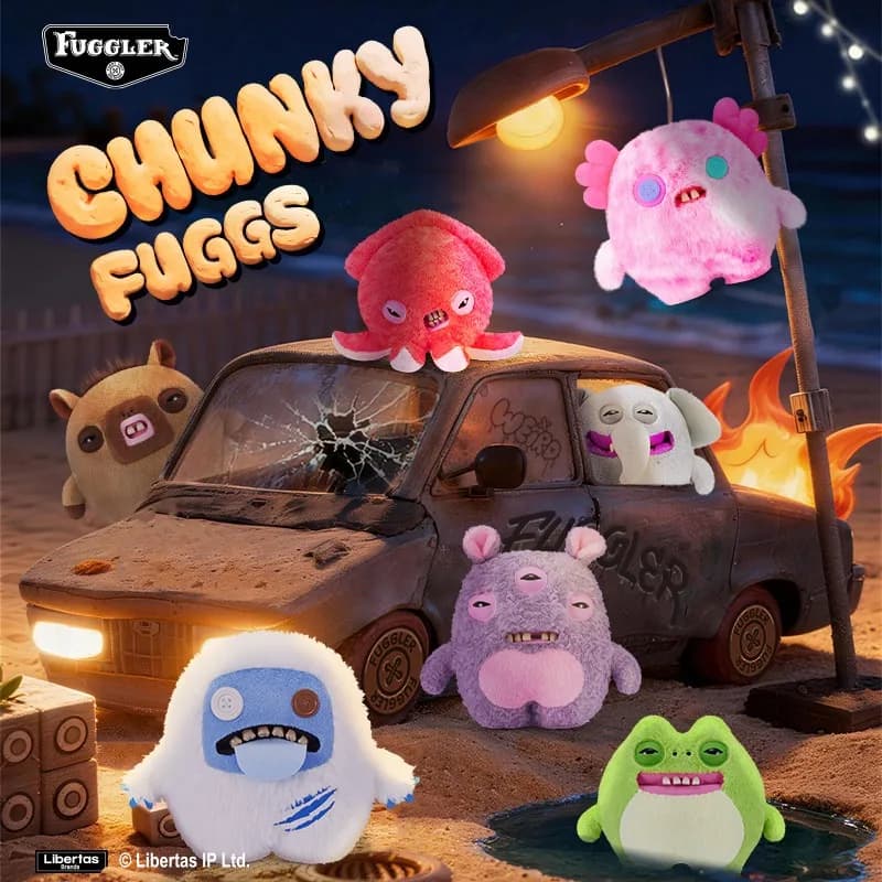 Peluche Fuggler Chonky Series 38CM, Divertenti Bambole Mostro con Denti Stravaganti, Simpatici Animali Decorativi per Divano, Cuscini Regalo