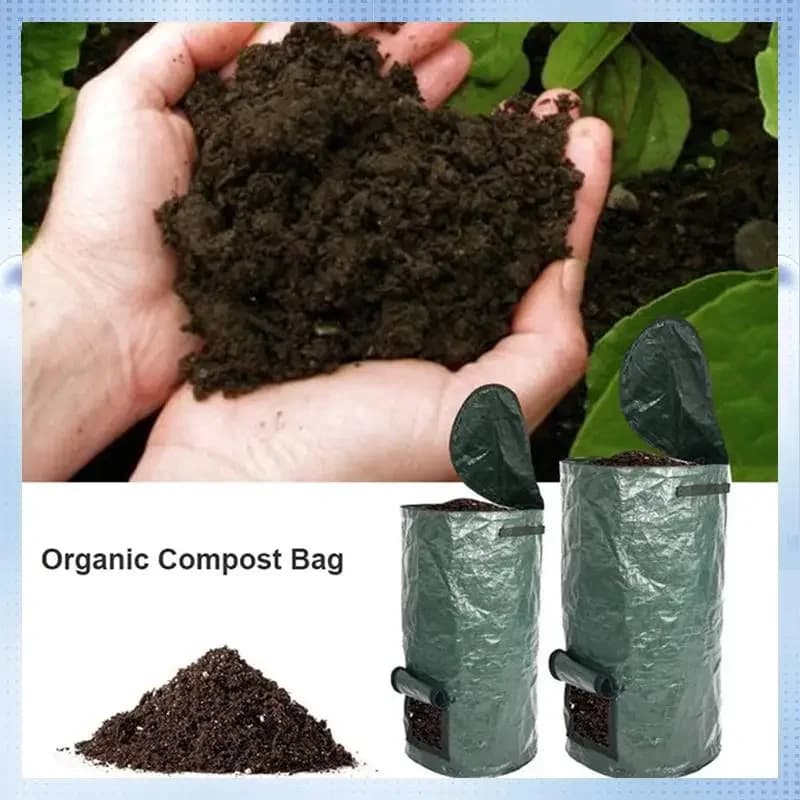 Contenitore per Compost da Cucina con Sacchetto per Compost Organico, Raccoglitore di Rifiuti Organici in PE per Fermentazione