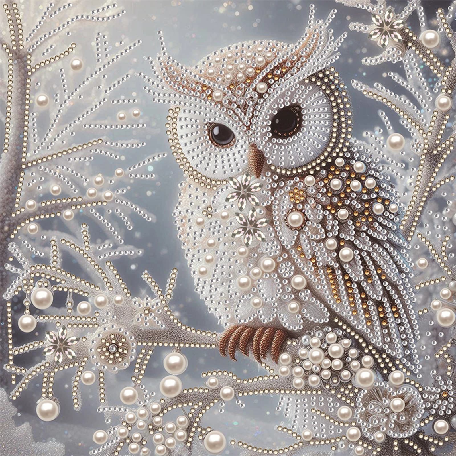 Owl B Special Shaped 5D DIY Partial Drill Diamonds Dots Gem Art Kits for Adults Beginners Home Decor Diamonds Paintings Gem Art 11.81 X11.81inch