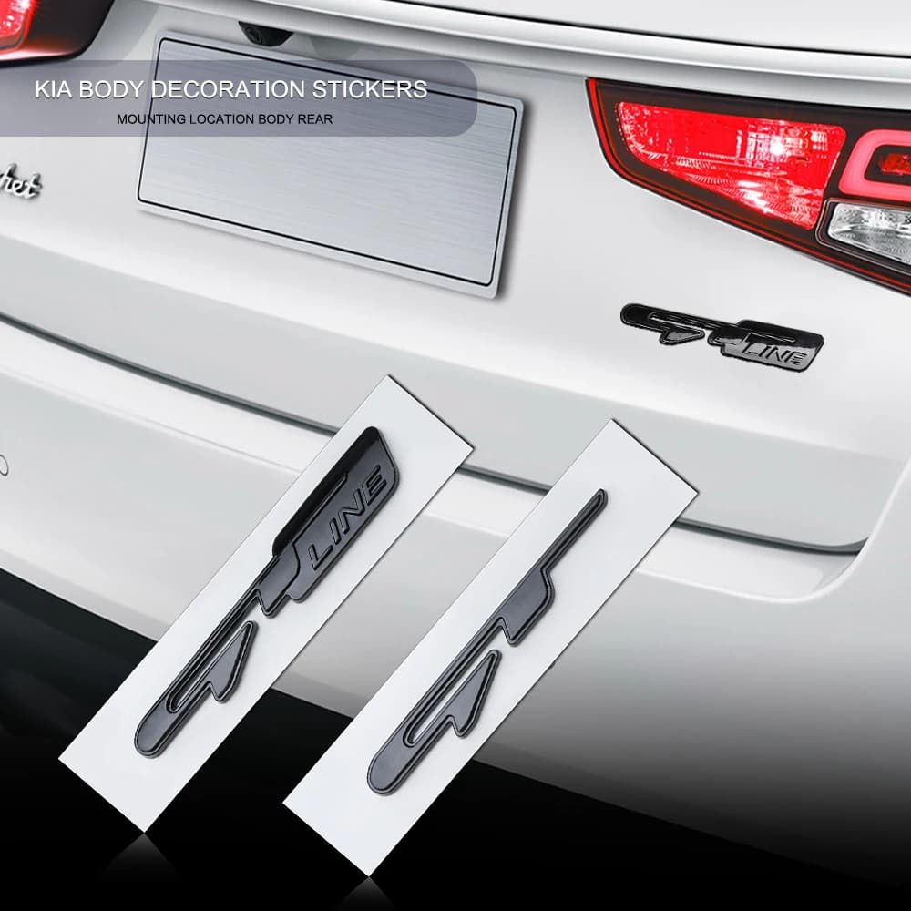 GT GTline Lettera Logo Auto 3D Posteriore Marcato Marcatura Laterale Adesivo Decorativo Distintivo Per Kia KN Pegas Sorento Soul Cerato Niro Optima