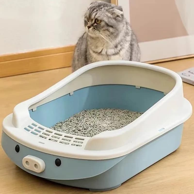 Simpatico cartone animato maiale grande lettiera per gatti chiusa con cappuccio per gatti e gattini bagno di casa regalo accogliente per proprietari di animali domestici Natale