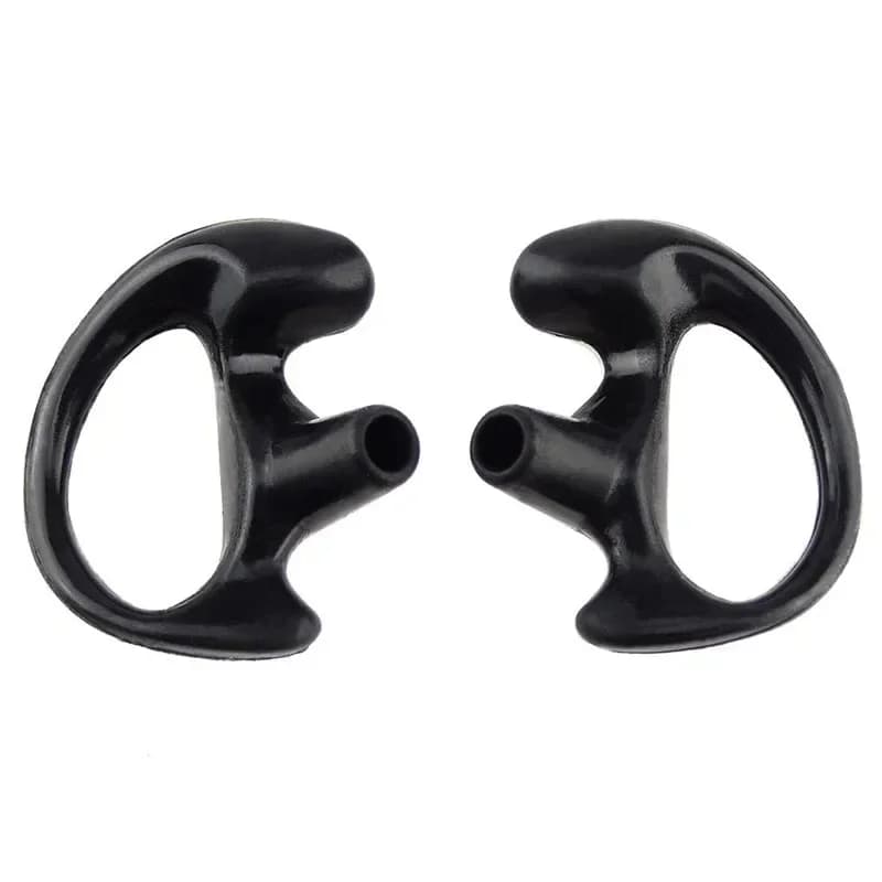Coppia (2 pz) di Auricolari Grandi in Silicone per Walkie Talkie Universali, Radio e Cuffie con Tubo Acustico a Spirale
