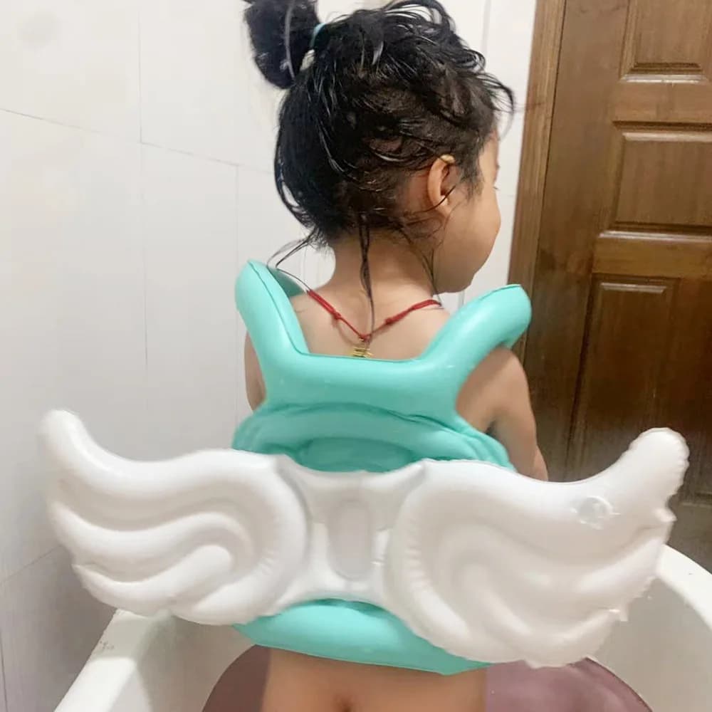 Cross-border angel wings inflatable toy children's swimsuit thickened life jacket children vest buoyancy water toys