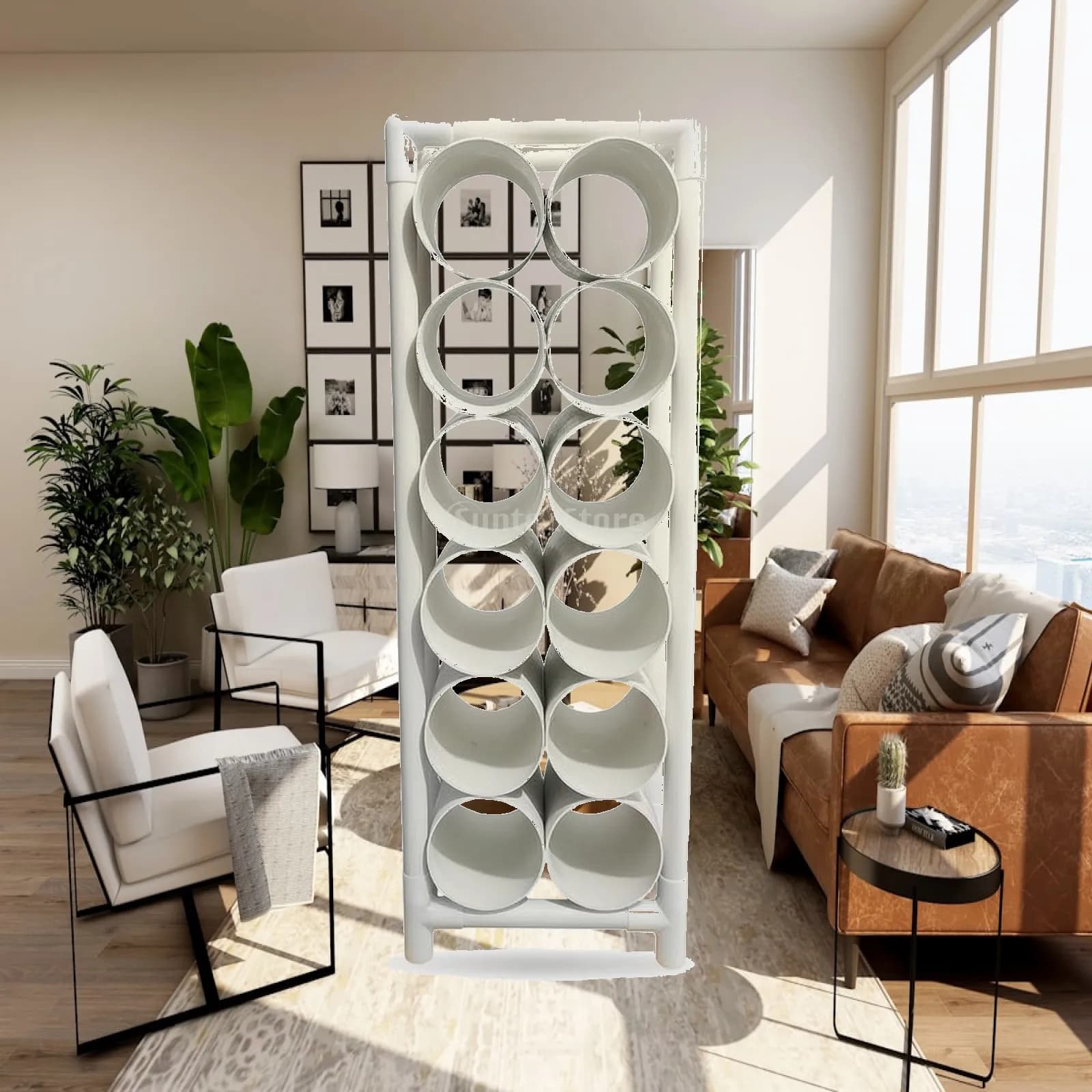 Jump Rope Rack Open-Front Jump Rope Holder Pipe Storage Rack with Circular Openings Space Saving Organizer Rectangular