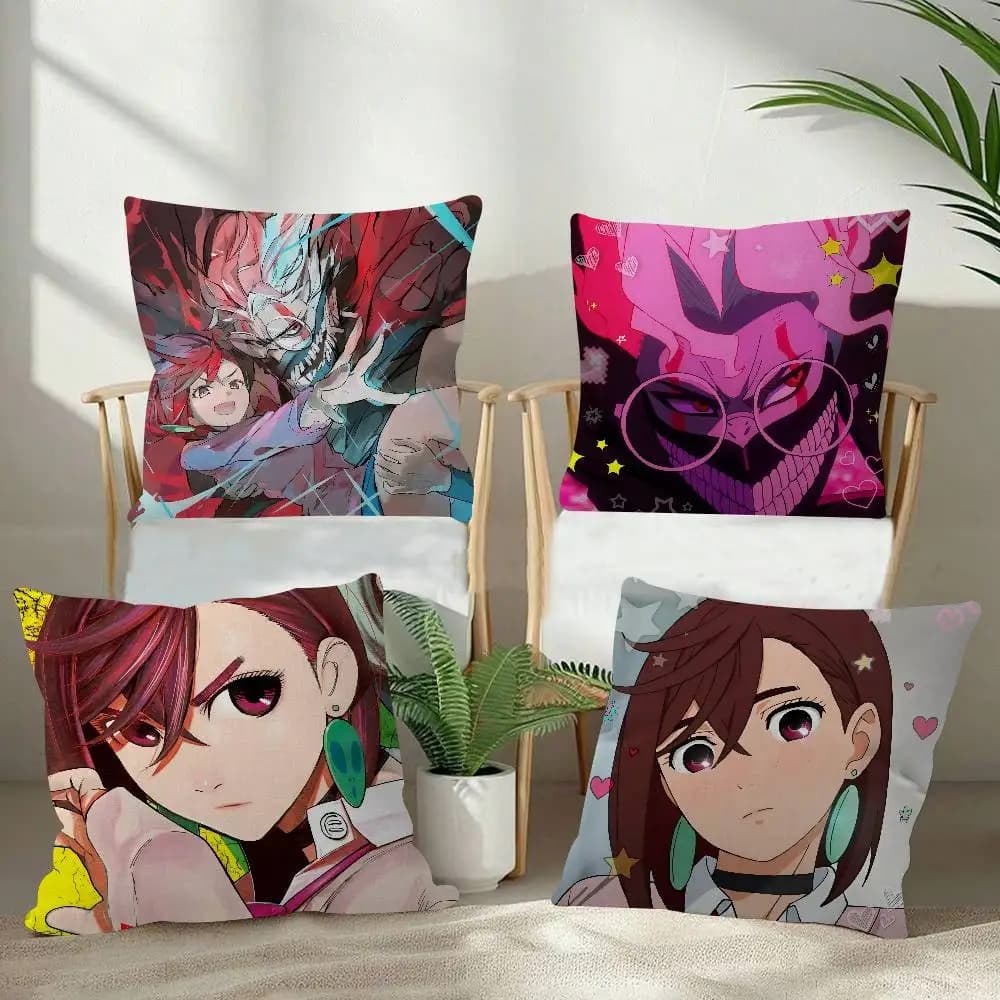 Fodere per cuscini anime DAN DA DAN popolari, copricuscini decorativi per divano con stampa fronte-retro in peluche corto, simpatici copricuscini per la casa