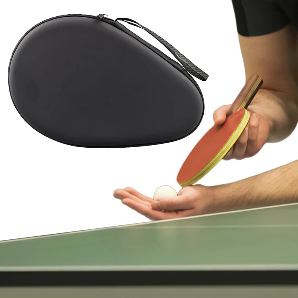 Custodia Rigida per Racchette da Ping Pong con Cinghia da Polso, Borsa Porta Racchette da Tennis da Tavolo per Accessori Sportivi