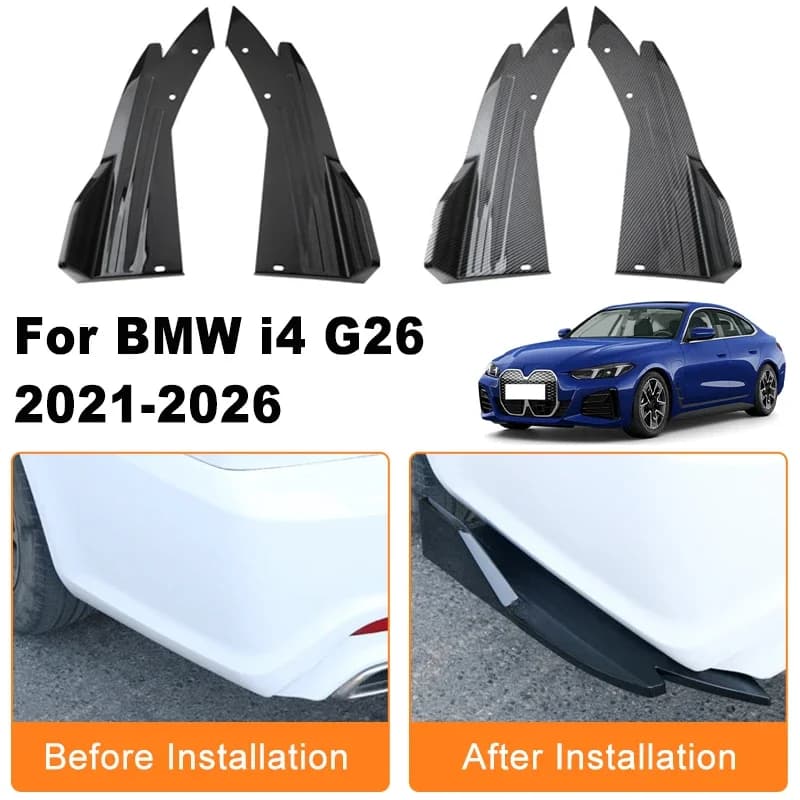 Car Rear Bumper Spoiler Lip Diffuser Side Skirt Splitter Wrap Angle Anti-Crash Protection For BMW i4 G26 2021-2026 2022 2023