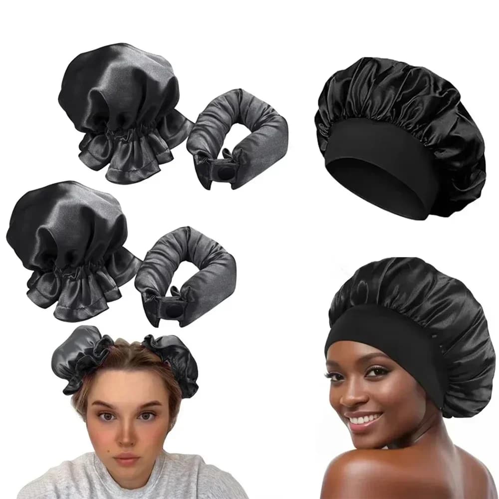 Bigodino for hair without heat Satin Sleeping Headset No heat Hair Rolls Auction for curling Hair Band Soft Bigodini Lazy Curls Hood Night Hat
