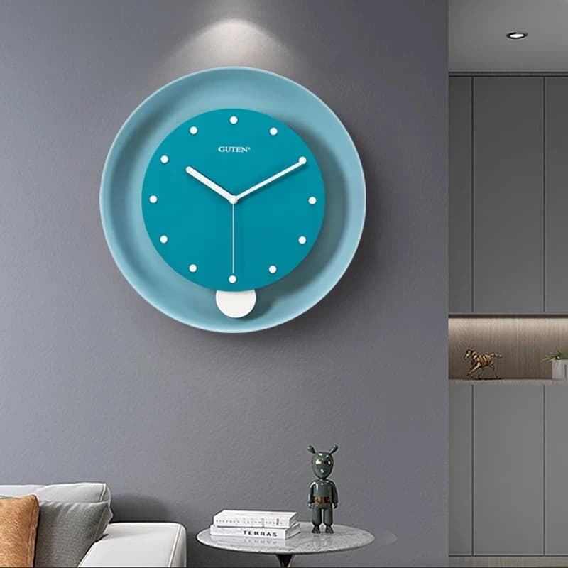 Orologio da parete silenzioso Orologi da parete a pendolo di lusso Cronometraggio musicale moderno Orologio da appendere Accessori per la decorazione artistica del soggiorno
