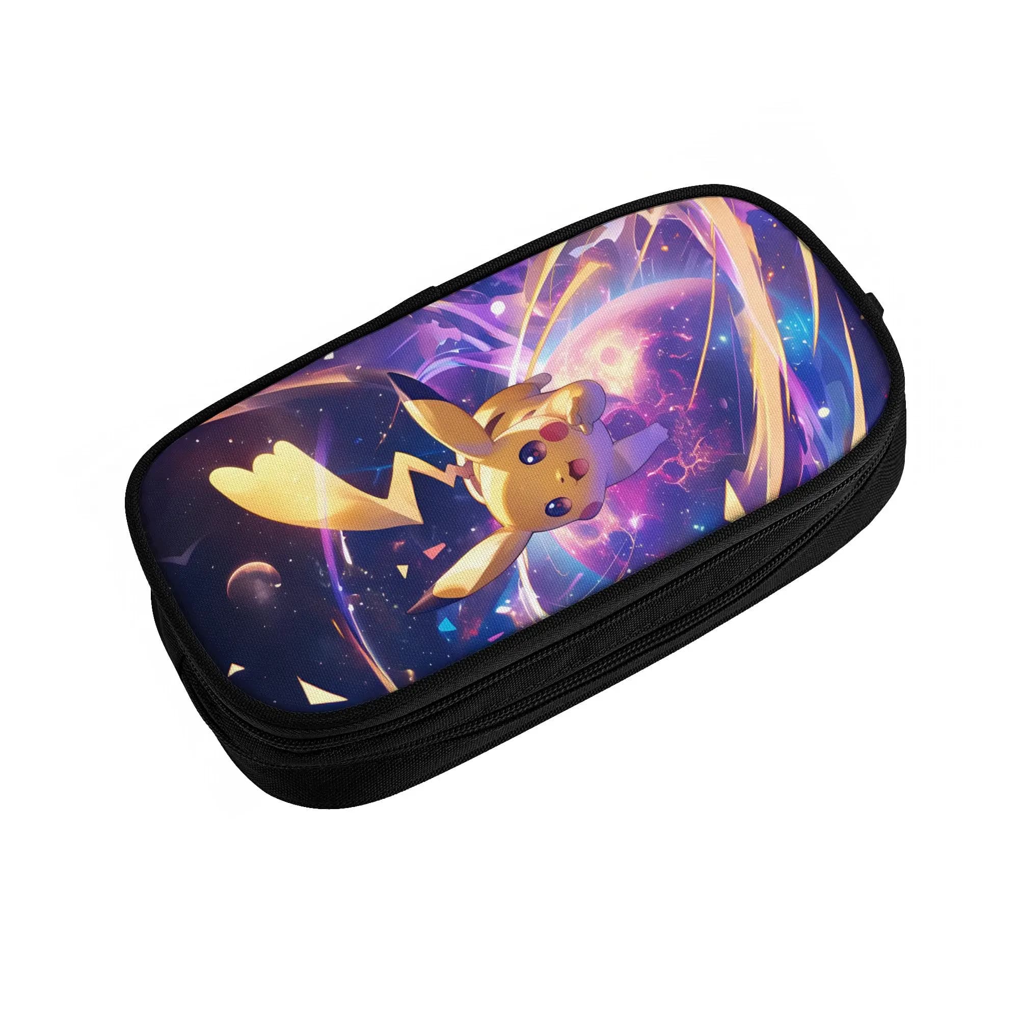 Custom Pokemoned P-Pikachus Cute Pencil Case Boy Girl Large Capacity Thunderbolt Cute Printed Pencil Bag School Accessories