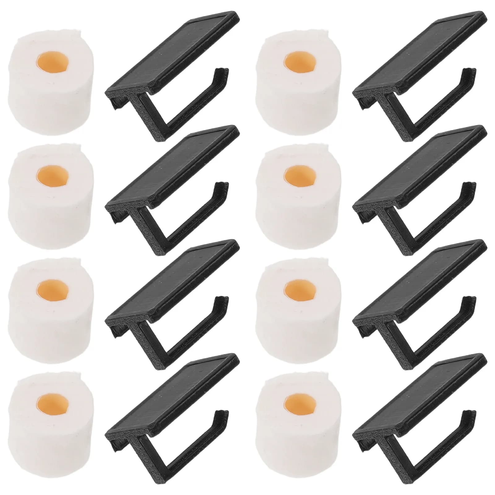 8Sets Miniature Toilet Paper Holder 1:12 Scale Realistic Bathroom Accessory Mini Bathroom Fixture Dollhouse Tissue Roll