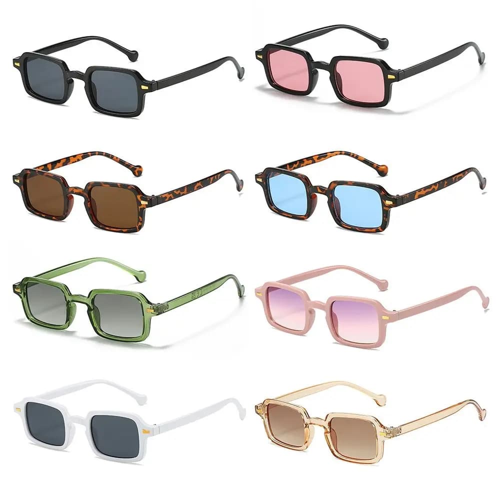 Square Sunglasses with UV400 Rivet Decoration for Men and Women