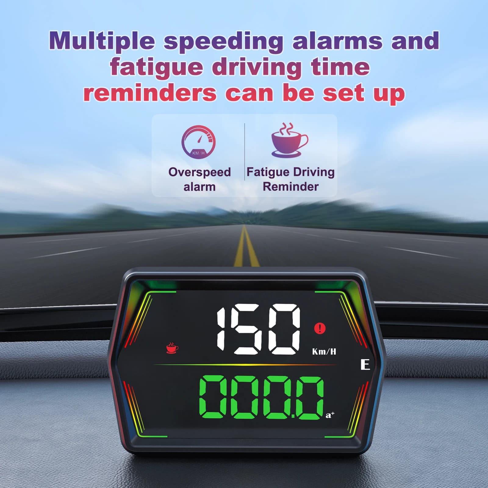 HUD G21 Head up Display Car Digital Speedometer Large Font Compass Time Overspeed Warning Windshield Projector for all Vehicles