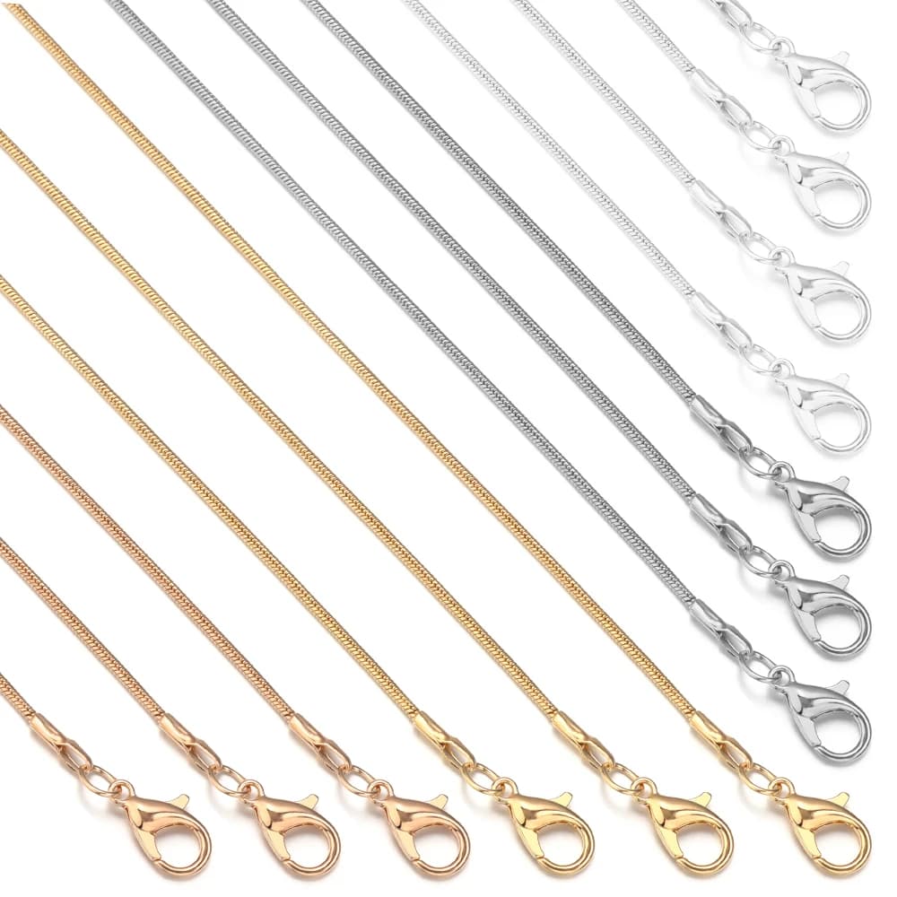 6 pezzi catena serpente in rame 40/45/50/60 cm catena rotonda con fermagli a moschettone per creazione di gioielli accessori pendenti per collane con ciondoli fai da te